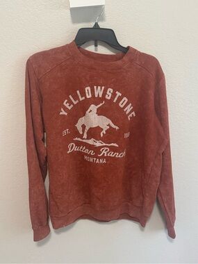 Yellowstone Dutton Ranch Women’s Crewneck Sweater - Rust